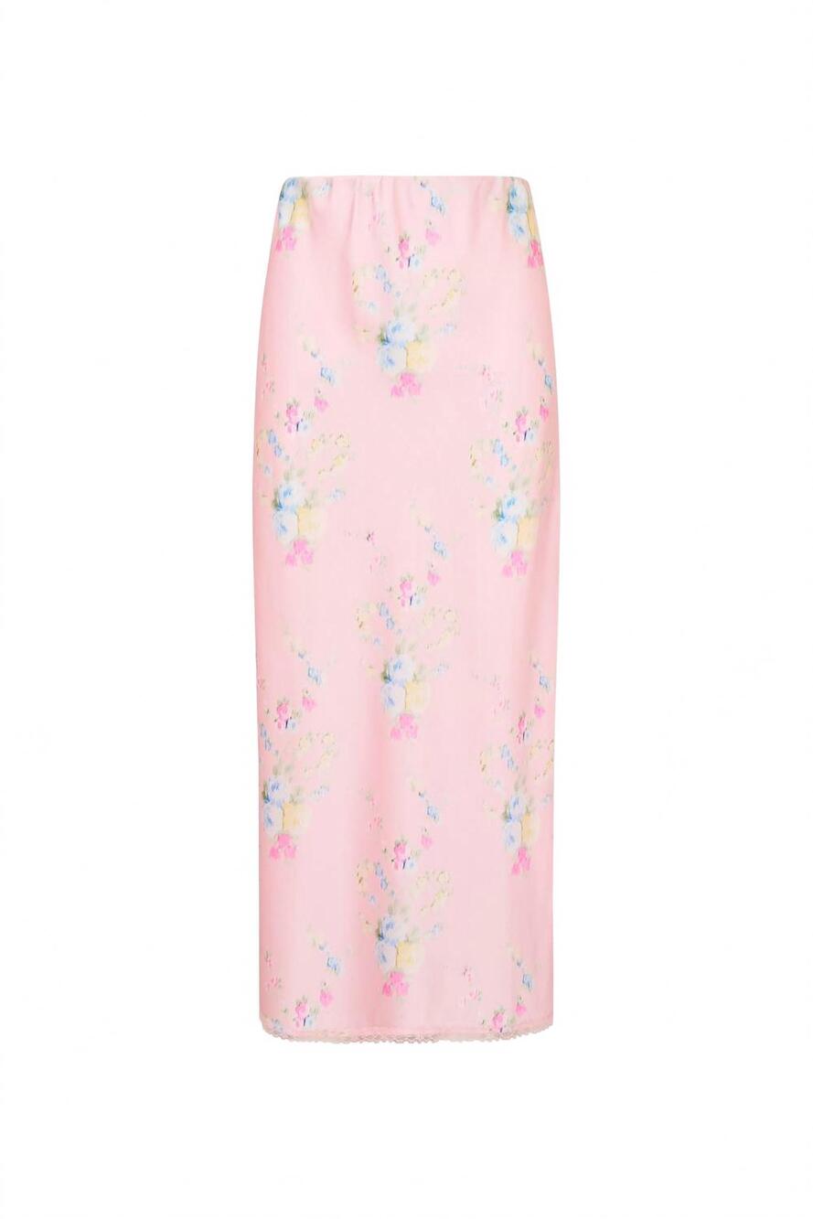 NEW LOVESHACKFANCY women's kalo skirt in rose pink